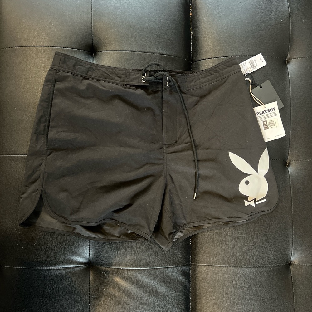 PLAYBOY Black Swim Trunks with Sleek Design